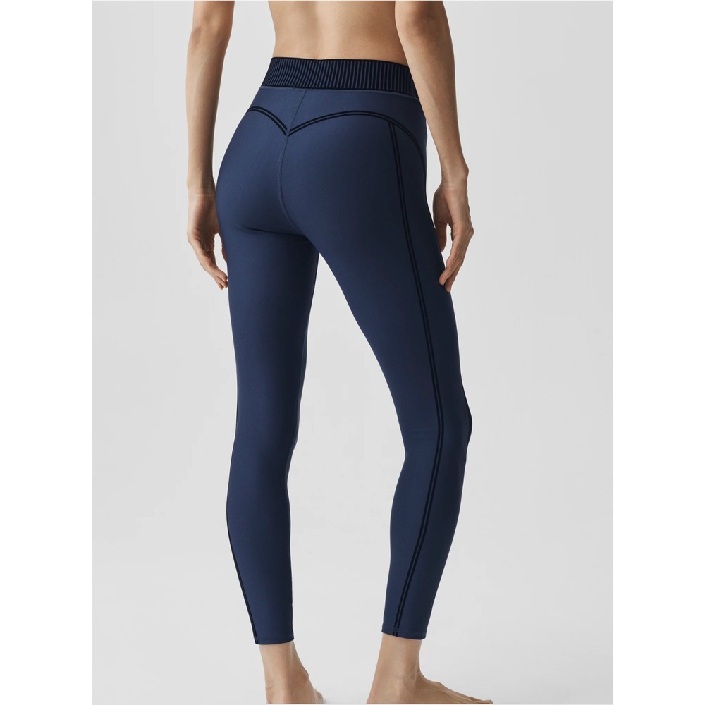 Alo Yoga Airlift High Waist 7/8 Line Up Legging Navy Blue XS Gym Active